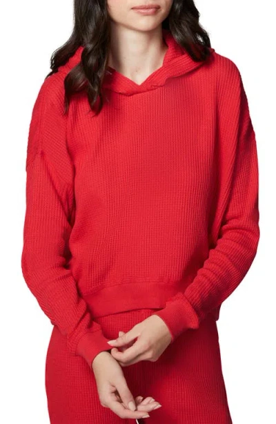 Florence By Mills Oversize Waffle Knit Hoodie In Scarlet