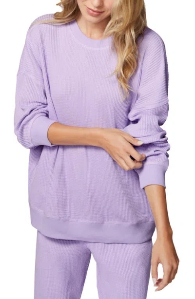 Florence By Mills Ovesize Crewneck Thermal Sweatshirt In Millie Lavender