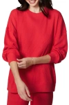 Florence By Mills Ovesize Crewneck Thermal Sweatshirt In Scarlet