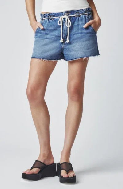 Florence By Mills Paper Bag High Waist Denim Shorts In Blue