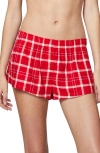 Florence By Mills Plaid Flannel Pajama Shorts In Scarlet Plaids