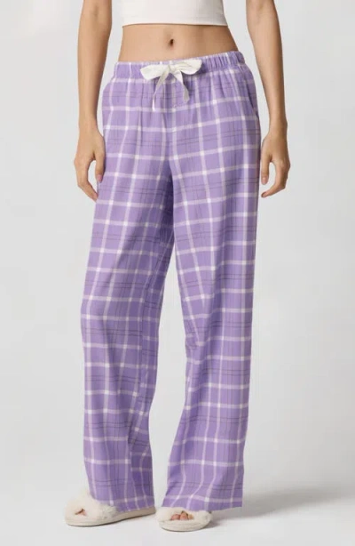 Florence By Mills Plaid Flannel Pants In Purple