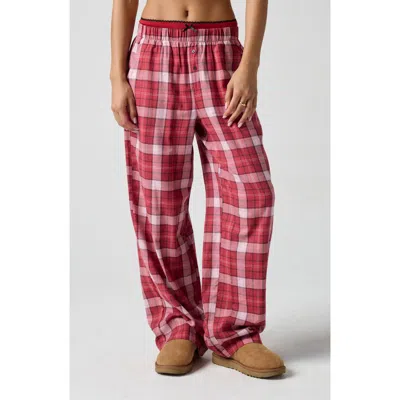 Florence By Mills Plaid Flannel Sleep Pants In Red