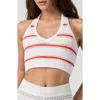 Florence By Mills Pointelle Halter Crop Top In White