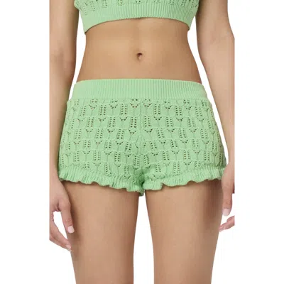 Florence By Mills Pointelle Knit Shorts In Green