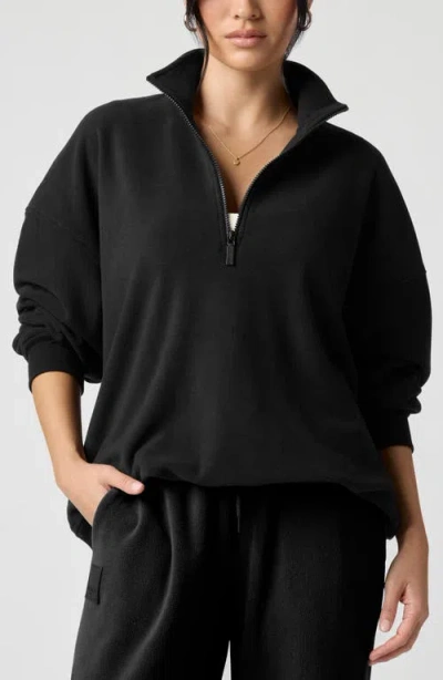 Florence By Mills Polar Fleece Quarter Zip Sweatshirt In Black