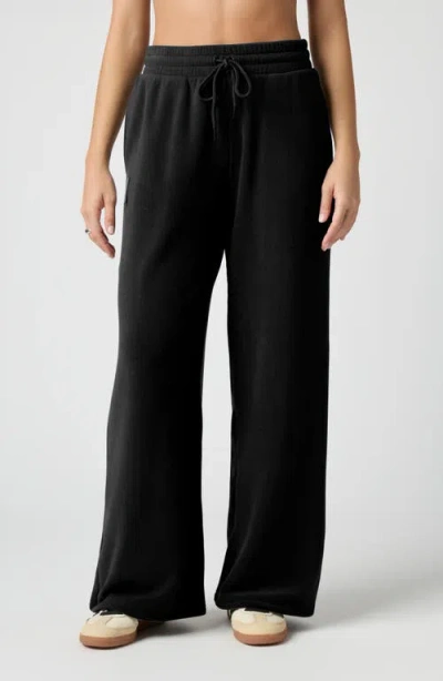 Florence By Mills Polar Fleece Wide Leg Sweatpants In Black