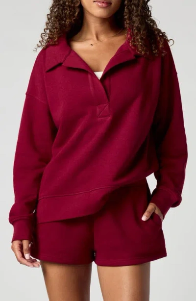 Florence By Mills Polo Collar Sweatshirt In Burgundy