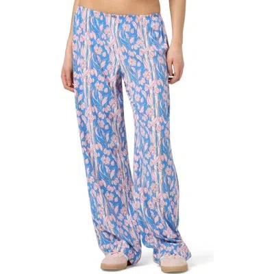 Florence By Mills Relaxed Fit Pajama Pants In Blue Fan Floral Reg