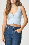 Florence By Mills Rib Button-up Tank Top In Blue