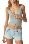 Florence By Mills Rib Button-up Tank Top In Gray