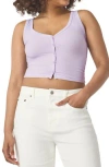 Florence By Mills Rib Button-up Tank Top In Purple