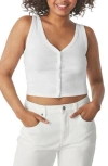 Florence By Mills Rib Button-up Tank Top In White
