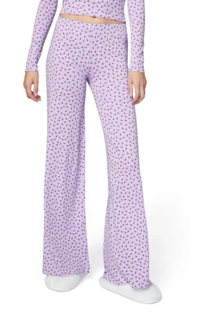 Florence By Mills Rib Print Pants In Millie Lavender Holly