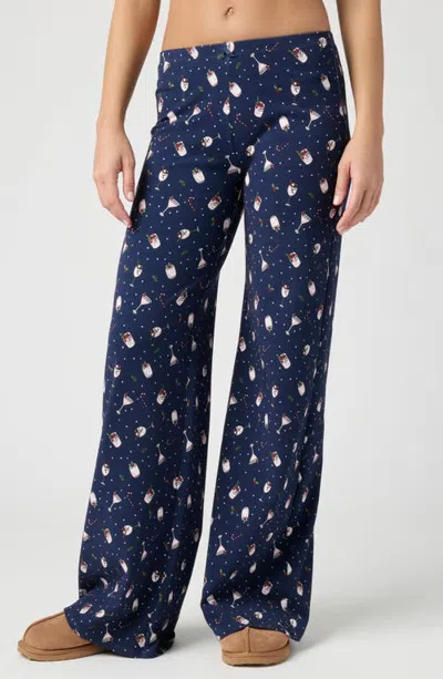Florence By Mills Rib Print Pants In Blue