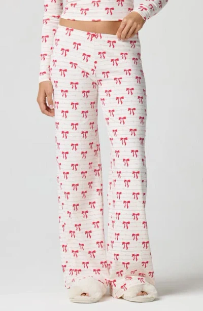 Florence By Mills Rib Print Pants In White
