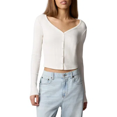 Florence By Mills Ribbed Henley Cardigan In White