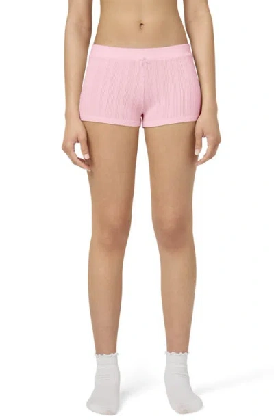 Florence By Mills Ribbed Shorts In Candy Pink