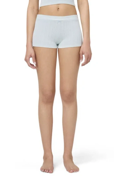 Florence By Mills Ribbed Shorts In Delicate Blue