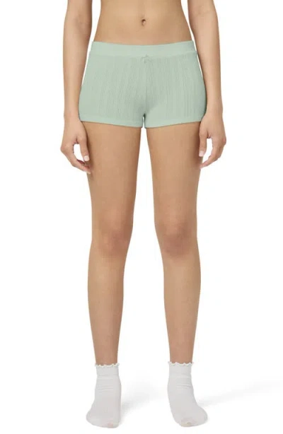 Florence By Mills Ribbed Shorts In Iceberg Green