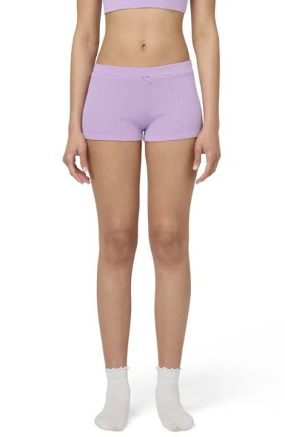 Florence By Mills Ribbed Shorts In Millie Lavender