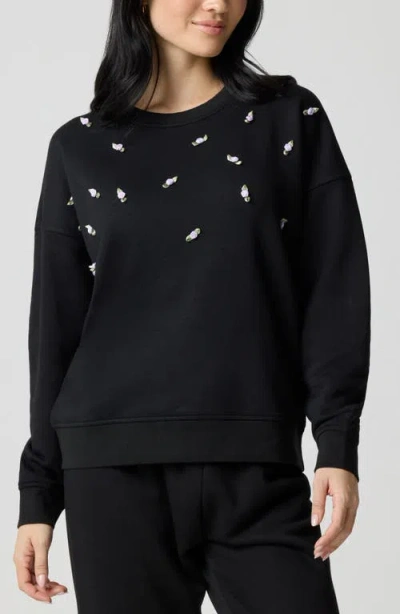 Florence By Mills Rosette Oversize Pullover In Black
