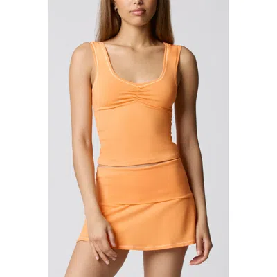 Florence By Mills Ruched Bust Cotton Blend Tank In Orange