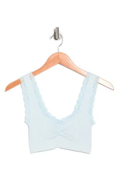 Florence By Mills Ruched Longline Bralette In Blue