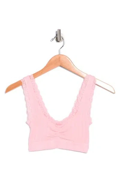 Florence By Mills Ruched Longline Bralette In Pink