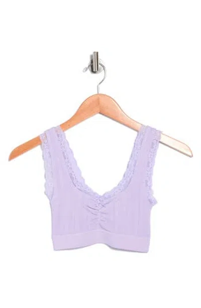 Florence By Mills Ruched Longline Bralette In Purple