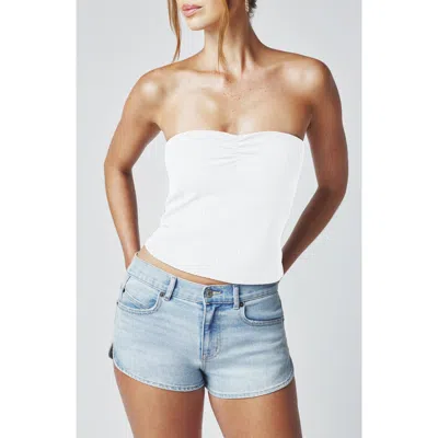 Florence By Mills Ruched Tube Top In White