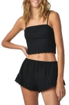 Florence By Mills Scallop Crop Camisole In Black