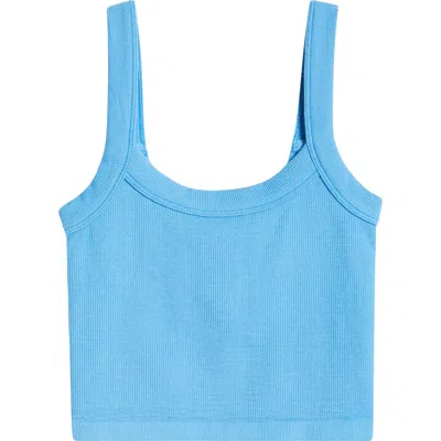 Florence By Mills Scoop Crop Rib Tank In Blue