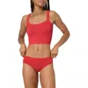 Florence By Mills Scoop Crop Rib Tank In Scarlet