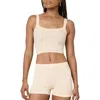 Florence By Mills Scoop Crop Rib Tank In Whitecap Grey