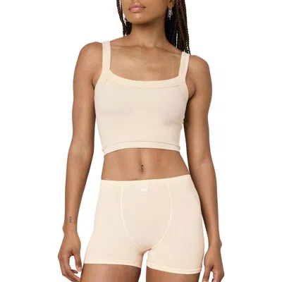 Florence By Mills Scoop Crop Rib Tank In Whitecap Grey