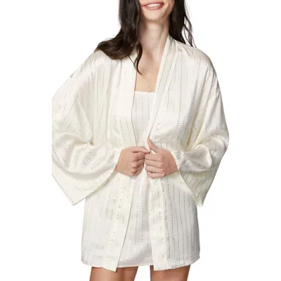 Florence By Mills Shine Satin Short Wrap In Jet Stream