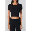 Florence By Mills Short Sleeve Crop Sweater In Black
