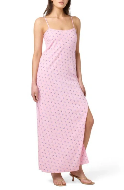 Florence By Mills Slit Maxi Slipdress In Pink Floral