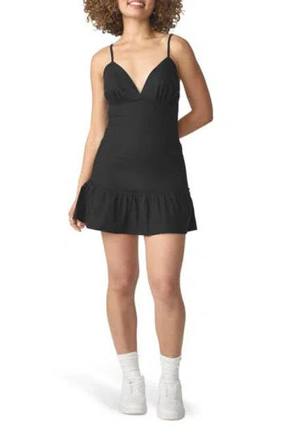 Florence By Mills Smocked Back Mini Sundress In Black