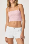 Florence By Mills Smocked Crop Camisole In Pink