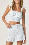Florence By Mills Smocked Crop Camisole In Multi
