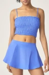 Florence By Mills Smocked Crop Camisole In Blue