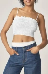 Florence By Mills Smocked Crop Camisole In White