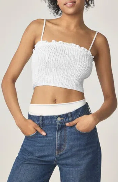Florence By Mills Smocked Crop Camisole In White