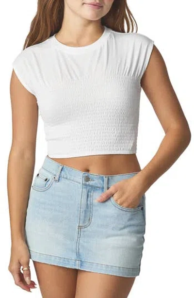 Florence By Mills Smocked Hem T-shirt In White