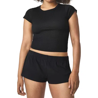 Florence By Mills Smocked Short Sleeve T-shirt In Black
