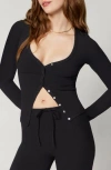 Florence By Mills Softie Rib Baby Snap Cardigan In Black
