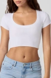 Florence By Mills Softie Rib Short Sleeve Crop Top In White