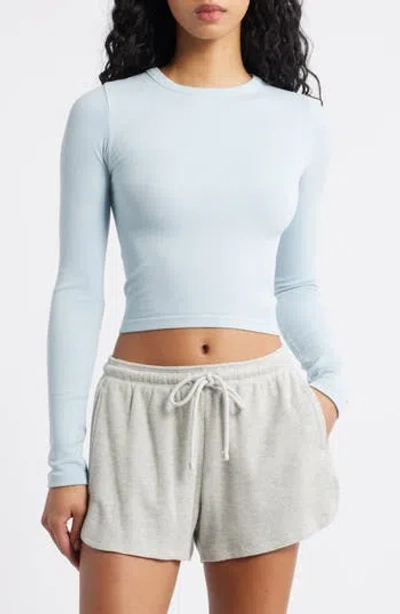 Florence By Mills Softie Seamless Long Sleeve Crop T-shirt In Blue